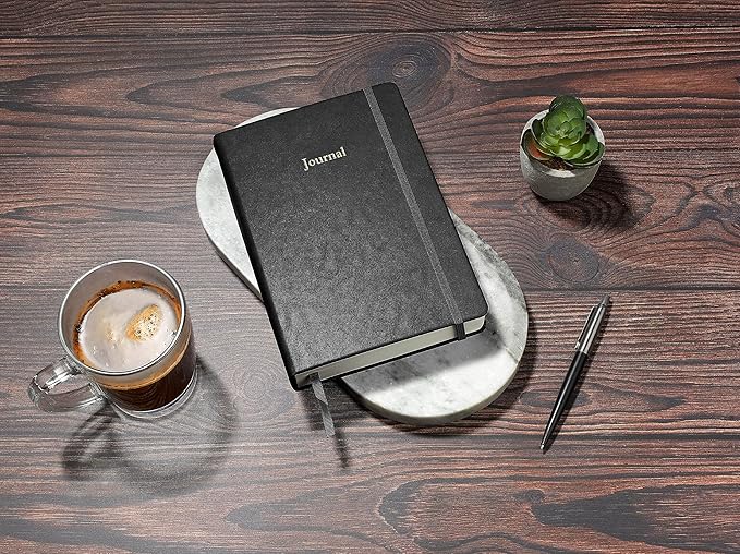 Wykeham's Executive 2026 Undated Daily Journal Planner – US Format – Customization Available (Black, 8.5"×5.5" - Undated)