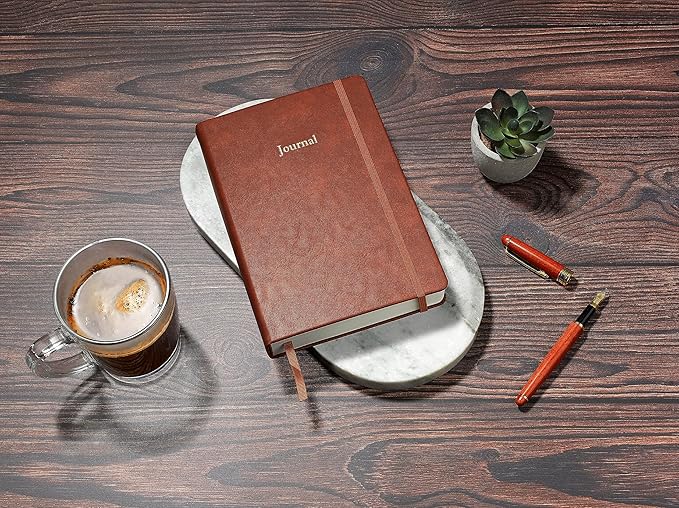 Wykeham's Executive 2026 Undated Daily Journal Planner – US Format – Customization Available (Brown, 8.5"×5.5" - Undated)