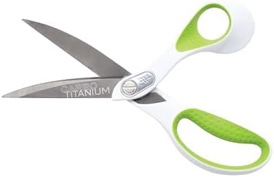 Westcott 7- and 9-Inch CarboTitanium Fabric Scissors for Fabric Cutting, Quilting, and Sewing Projects, White/Green, 2 Pack