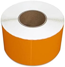 PSBM Thermal Transfer Labels, Orange, 4x6 Inch, 4 Rolls, 1000 Labels/Roll, 3 Inch Core, Perforated, Must Have Thermal Ribbon (Not Included)