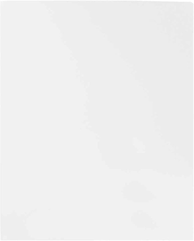 JAM PAPER Heavy Duty Plastic 2 Pocket Extra Tough School Folders - White - Bulk 144/Box