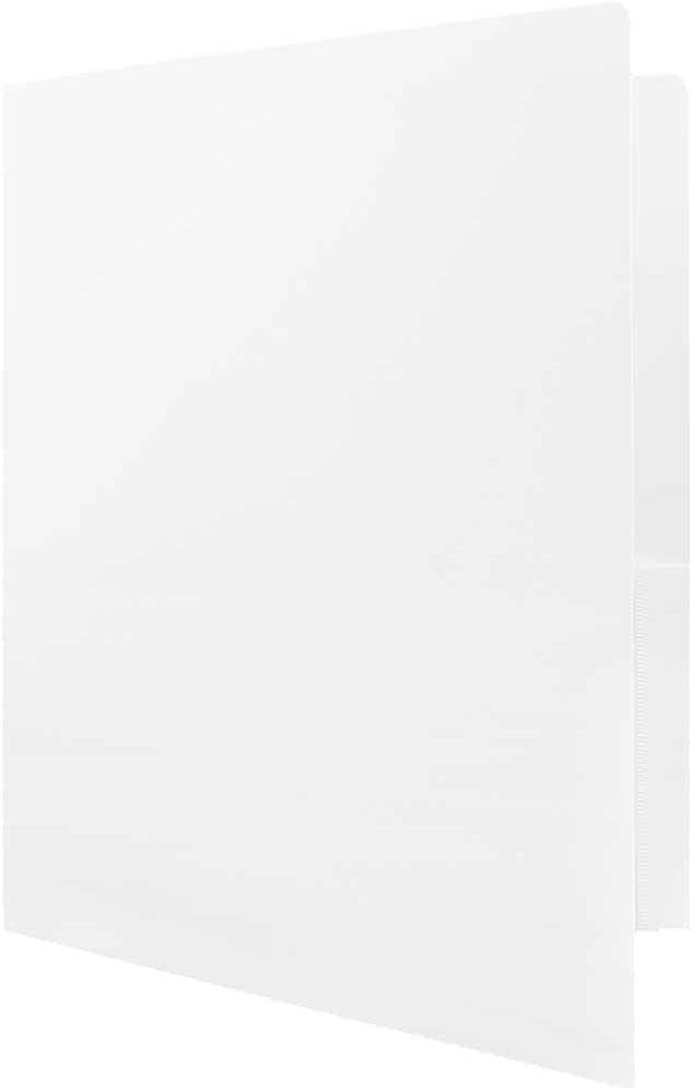 JAM PAPER Heavy Duty Plastic 2 Pocket Extra Tough School Folders - White - Bulk 144/Box