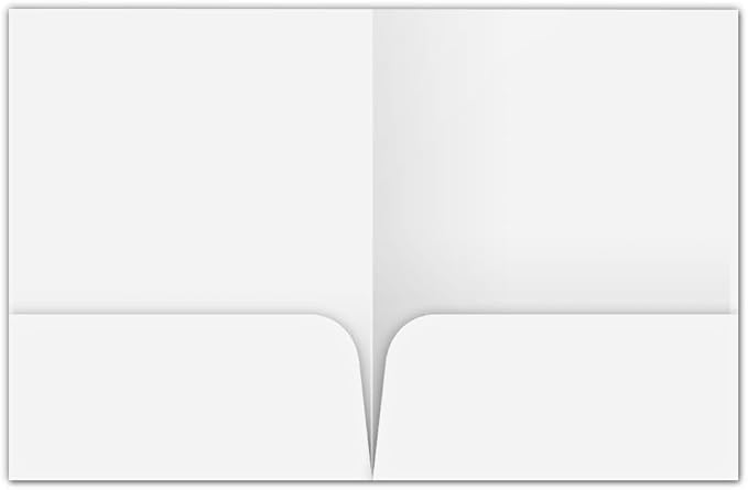 JAM PAPER Custom Printed Semi-Gloss Folders with Round Corner Pockets - Personalized Logo & Text - 12pt C1S - White - 250/Pack