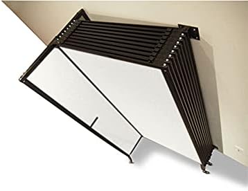 Wall-Mounted Sliding StraightWall Room Divider | Adjustable Widths | Locking Wheels | Room Separator | Up to 7'2" Wide x 4' Tall Slate Fabric Panels