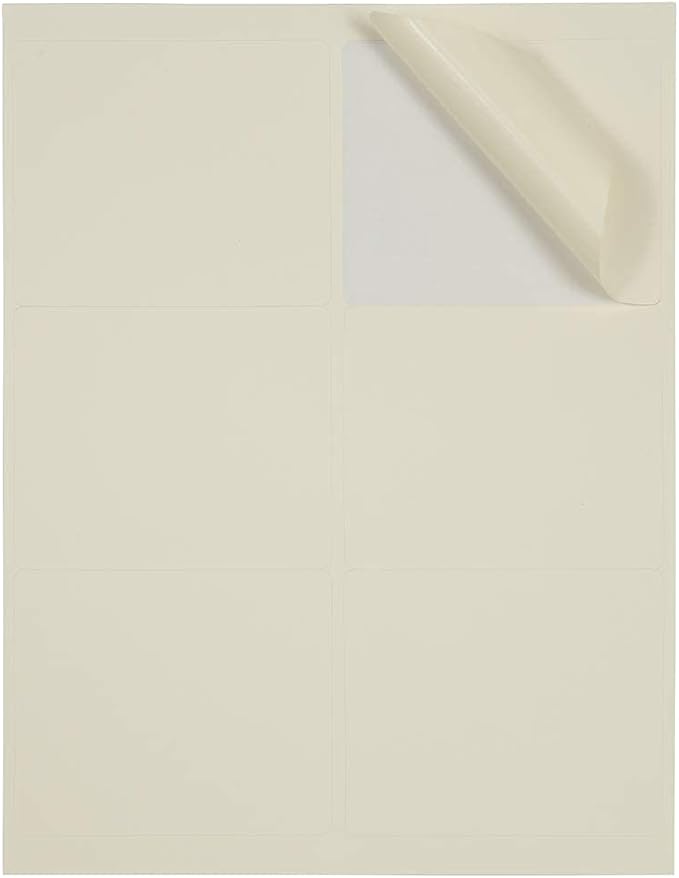 JAM PAPER Shipping Address Labels - Large - 3 1/3 x 4 - Ivory - 120/Pack
