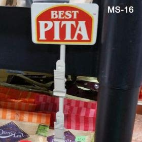 3 Pack Clip Strip Metal Merchandising Retail Display Strips, Off-White Powder Coated Steel, 17" Long with 6 Heavy Duty Clips/Hook Stations, 2.5" Wide x 1.5" High Header, Model: MS-16