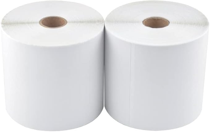 L LIKED 4 Rolls 4" x 6" Direct Blank Thermal Shipping Labels with 450 per Roll - Compatible with Zebra 2844 ZP-450 ZP-500 ZP-505 (4 Rolls - 1800 Labels)