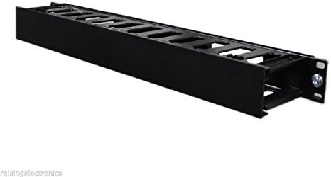 Raising Electronics 1U Horizontal Rack Mount Cable Management Unit with Panel Plastic 19" Rack Mount