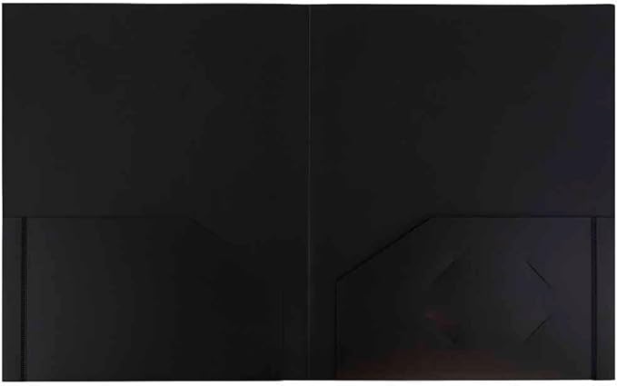 JAM PAPER Heavy Duty Plastic 2 Pocket Extra Tough School Folders - Black - Bulk 144/Box