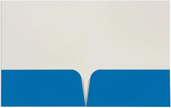 JAM PAPER Custom Printed Semi-Gloss Folders with Round Corner Pockets - Personalized Logo & Text - 10 pt C2S - Blue - 100/Pack