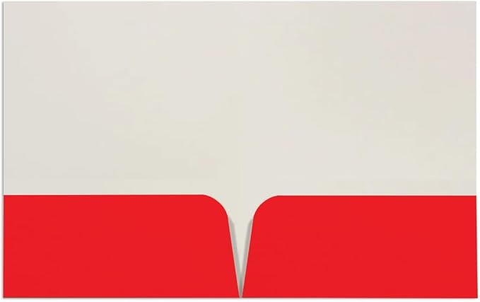 JAM PAPER Custom Printed Semi-Gloss Folders with Round Corner Pockets - Personalized Logo & Text - 10 pt C2S - Red - 100/Pack