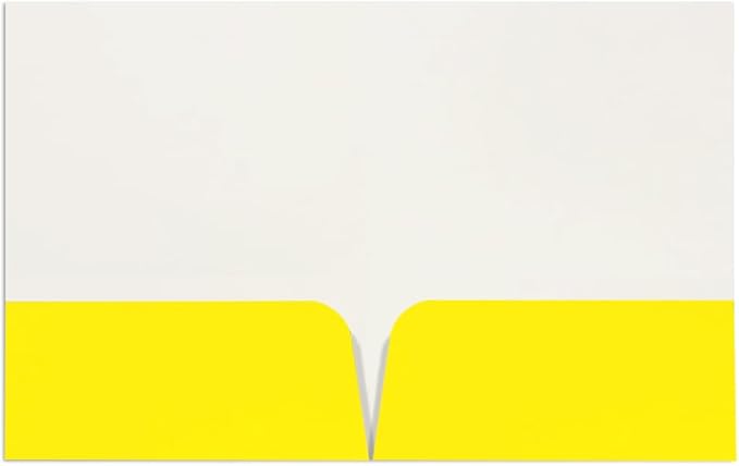 JAM PAPER Custom Printed Semi-Gloss Folders with Round Corner Pockets - Personalized Logo & Text - 10 pt C2S - Yellow - 100/Pack