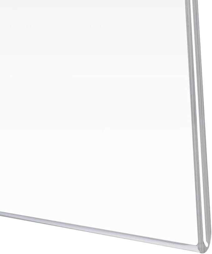PecMuikee Acrylic Sign Holder 8.5x11, Wall Mount Acrylic Sign Holder and Plastic Paper Display Ad Frame bonus with 3M Tape and Mounting Screws for Restaurants, Office, Market, Library, Store, 2 Pcs