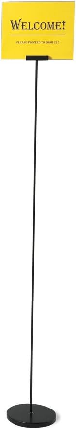 Trainers Warehouse Portable & Lightweight Pedestal Floor Stand Sign Holder for 8.5x11 signs - 5 ft. | Easy to set up, easy to move | Collapsible | Versatile (Medium Plus)