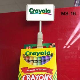 Metal Merchandising Strip 6 Stations MS-16, Pack of 10 | Clip Strip Powder Coated Steel Wand Retailer Strip | 17" Long