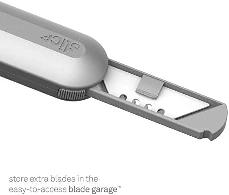 Slice 10490 Metal-Handle Utility Knife, Finger Friendly Ceramic Blade, 3 Cutting Depths, Comfortable Heavy Metal Grip, Stores Extra Blade - 6 Pack