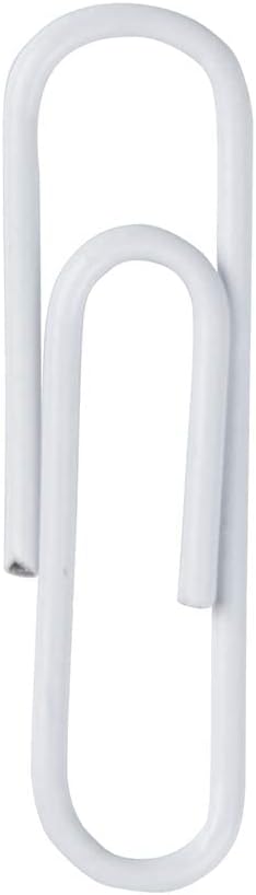JAM PAPER Colorful Standard Paper Clips - Regular 1 Inch - White Paperclips - 100/Pack