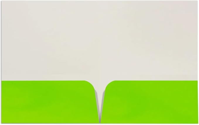 JAM PAPER Custom Printed Semi-Gloss Folders with Round Corner Pockets - Personalized Logo & Text - 10 pt C2S - Lime Green - 250/Pack