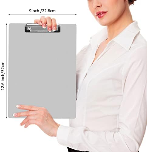 Epakh 8 Pieces Clipboard Bulks Metal Clipboard Aluminum Office Low Profile Clip Standard A4 Letter Size Metal Clip Board, Size 12.5 x 9 Inch