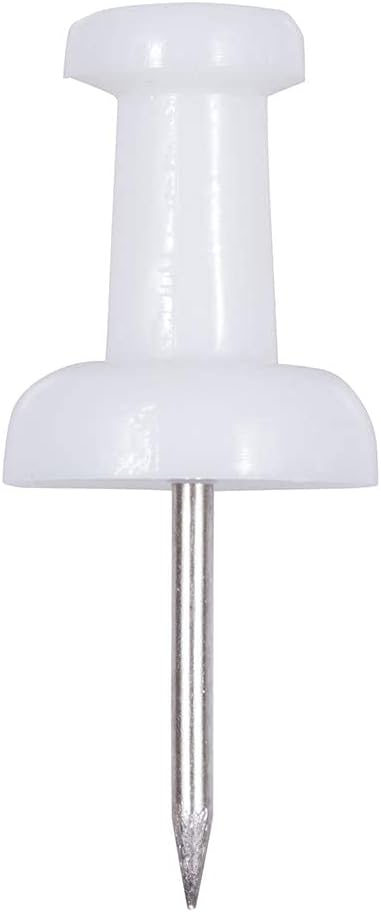 JAM PAPER Colorful Push Pins - White PushPins - 100/Pack