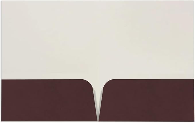 JAM PAPER Custom Printed Semi-Gloss Folders with Round Corner Pockets - Personalized Logo & Text - 12pt C1S - Brown - 250/Pack