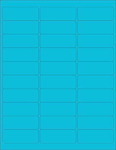 NextDayLabels - 8-1/2 x 11 Neon Color High Light Fluorescent Labels for Laser & Inkjet Printer (Blue Fluorescent, 1" x 2-5/8" - 30 Per Page | 3000 Labels)