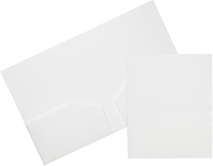 JAM PAPER Heavy Duty Plastic 2 Pocket Extra Tough School Folders - Assorted Business Colors - 6/Pack