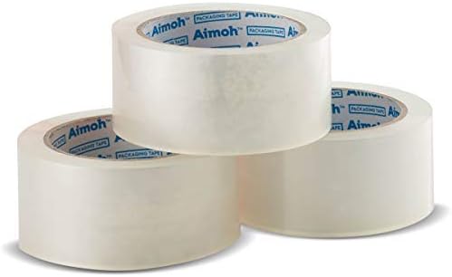Aimoh 24 Rolls Heavy Duty Clear Packing Tape -Acrylic Adhesive- 2.7mil Ultra Strong Commercial Grade- Size 1.88 x 60 Yard- 3 Inch Core- Refill - 24 Rolls (11631-24)