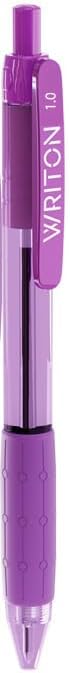 Writon Retractable Ballpoint Pens, Comfort Grip, 1.0mm Medium Point, Purple Ink, 24 Pack