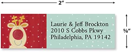 Nose for Christmas Personalized Return Address Labels - 4 Designs, Set of 240, Small, Self-Adhesive, Flat-Sheet Labels, by Colorful Images