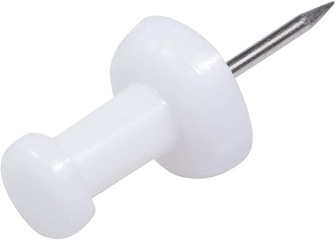 JAM PAPER Colorful Push Pins - White PushPins - 100/Pack