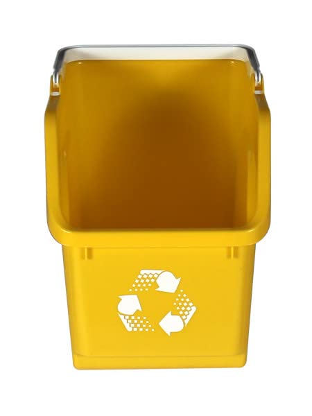6 Gallon Stackable Recycling Bins for Homes, Garages, Offices Made of 100% Recycled Plastic - (Yellow, 1 Pack)