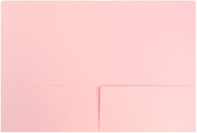 LUXPaper 9" x 12" Presentation Folders | Two Pocket | Candy Pink | 100lb. Cover | 10 Qty