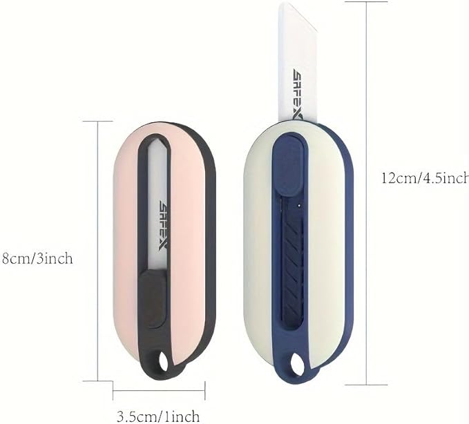 Ceramic Box Cutter Retractable, 40mm Blades Box Opener, Mini, Safety, Cute Box Cutter For Women