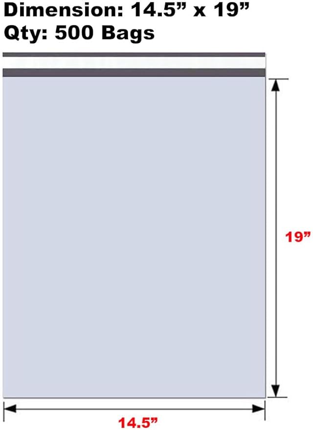 iMBAPrice 500 - 14.5x19 Premium Matte Finish White Poly Mailers Envelopes Bags (iMBA-6PM-500)