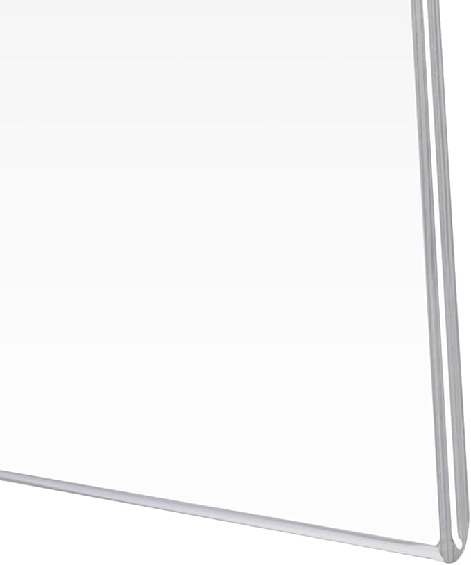 PecMuikee Acrylic Sign Holder 8.5x11 Horizontal, Wall Mount Acrylic Sign Holder and Plastic Paper Display Ad Frame bonus with 3M Tape and Mounting Screws for Restaurants, Office, Market, Store, 6 Pcs