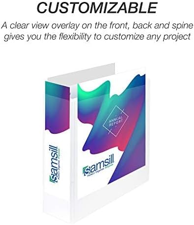 Samsill Durable 4 inch 3 Ring Binder, Made in USA, D Ring Binder, FSC 100% Recycled Chipboard, White, 2 Pack