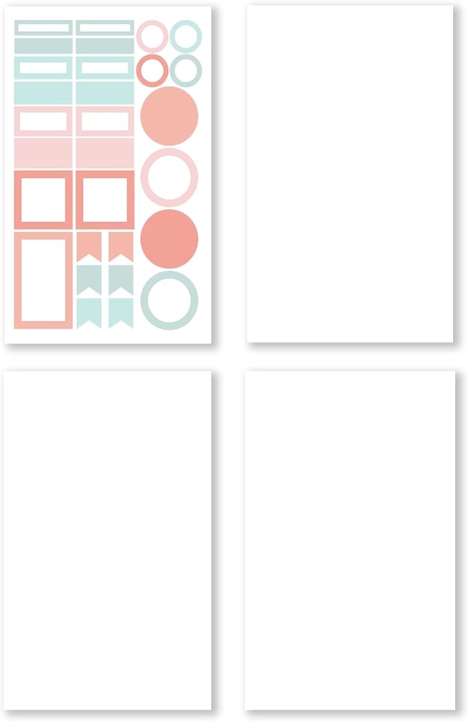 Rongrong Pastel Planner Stickers Book for Planners, Calendars, Journals and Projects – Functional Beautiful Pastel Colored Box Stickers – Scrapbook Accessories – 24 Pages
