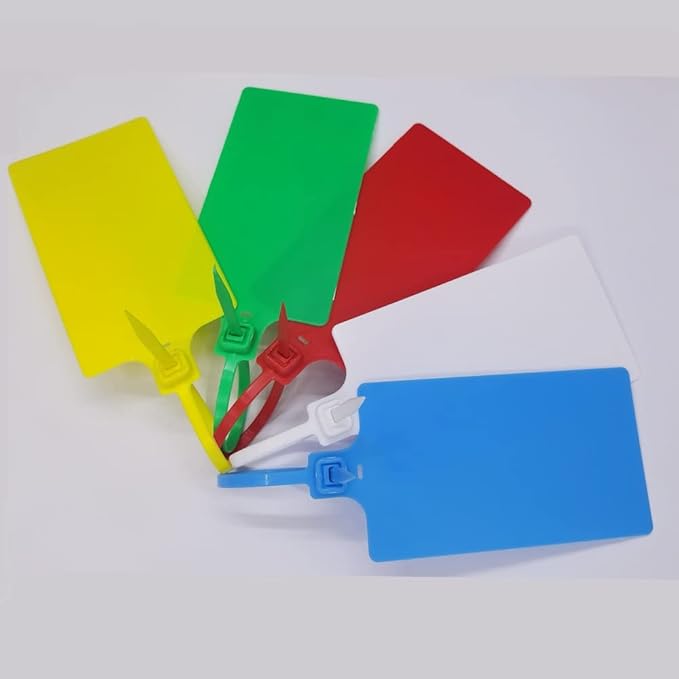 Plastic Seals Shipping Tags Logistics Use Big Sign Tie Large Label Tie, 255mm Total Length, Package of 100pcs (5 Colors Mixed)