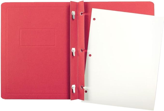 Oxford Title Panel and Border Front Report Covers, Red, Letter Size, 25 per Box, (52511)