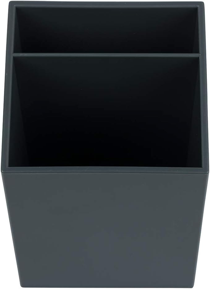 JAM Paper Plastic Pen Holder - Grey - Desktop Pencil Cup Sold Individually