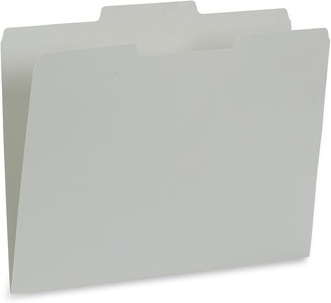 Blue Summit Supplies 100 Grayscale File Folders, Letter Size, 1/3 Cut Tab, Modern Gray, Black, and White Folder Assortment, Great for Organizing and Easy File Storage, 100 Per Box