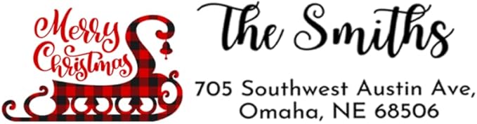 Personalized Christmas Return Address Labels - Custom Holiday Return Address Labels, Set of 120 Self Adhesive Mailing Rectangle Personalized Name Stickers (Pattern 5)