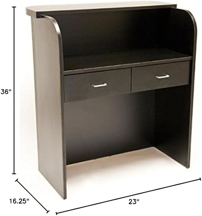 Square Reception Desk - 36" Wide Laminated Desk with 2 Storage Drawers, Computer-Ready Surface, Modern Design, Ships Fully Assembled - BR-SQDK36
