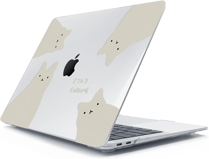 for MacBook Air 13 inch Case 2018 2019 2020 2021 2022 Release A2337 M1 A2179 A1932 Retina Display & Touch ID, Plastic Hard Shell Case +Keyboard Cover+Screen Protector+Webcam Cover, Cats