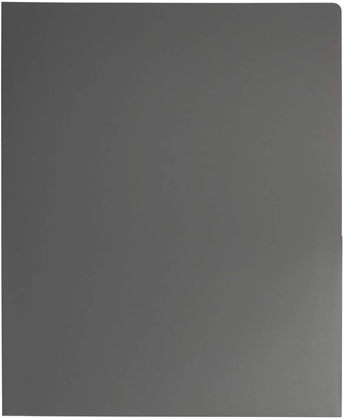 JAM PAPER Heavy Duty Plastic 2 Pocket Extra Tough School Folders - Grey - 6/Pack