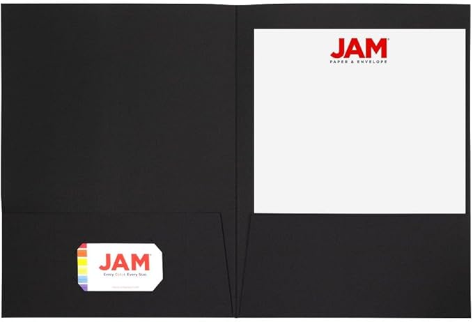 LUXPaper 9" x 12" Presentation Folders | Two Pocket | Black Linen | 100lb. Cover | 10 Qty