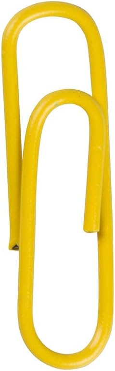 JAM PAPER Colorful Standard Paper Clips - Regular 1 Inch - Yellow Paperclips - 100/Pack