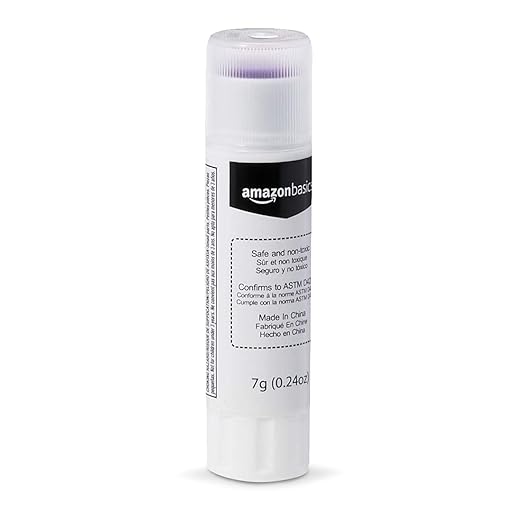 Amazon Basics Purple Washable School Glue Sticks, Dries Clear, Non-Toxic, 0.24-oz Stick, 60-Pack