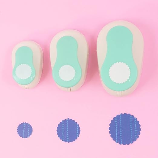 Craftelier - 1,5 Inch Circle Scallop Punch with lever press | Shape Hole Puncher for Paper Crafts | Scalloped Hole Punch for Scrapbooking, DIY Cards & Journals | Mini Hole Punch for Paper & Cardstock.